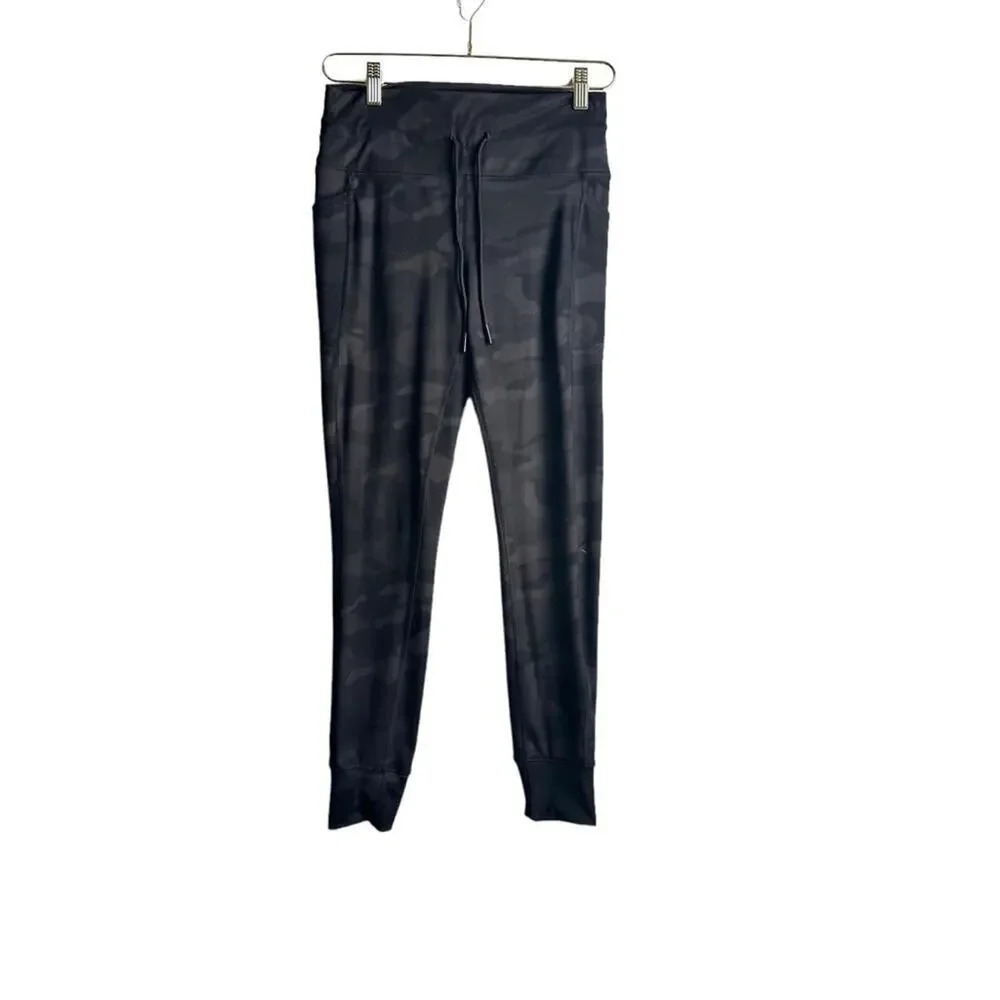 Spyder Active High Waisted Jogger Leggings Women's S Black‎ Camo Stretch